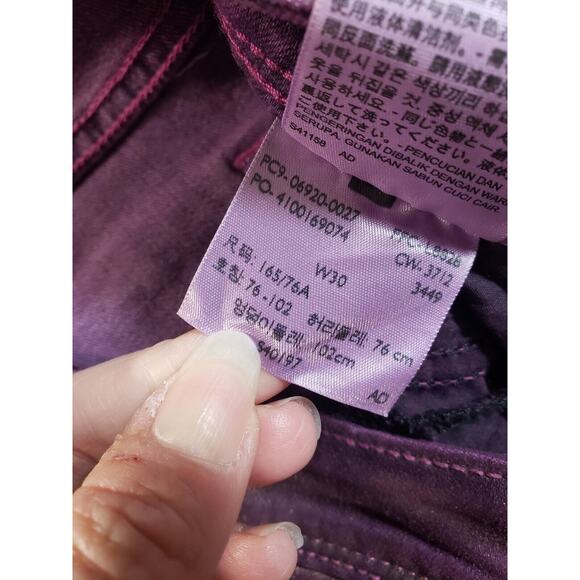 Levis Jeans Sz 11 Womens Purple Pants Stretch Mid Rise Denim Juniors Jegging - Picture 5 of 15